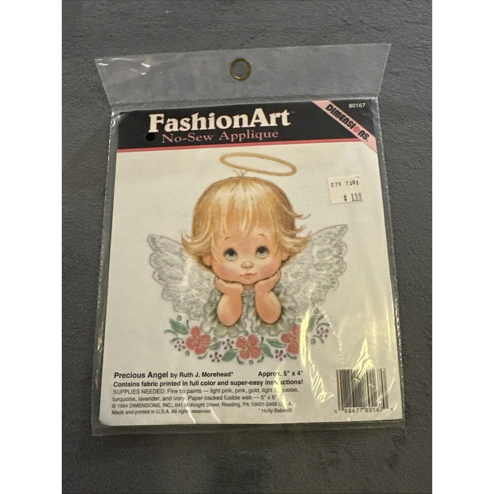 VNTG 1994 Dimensions FashionArt Precious Angel No-Sew Applique #80167 SEALED